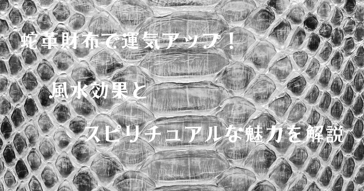 蛇革財布で運気アップ！風水効果とスピリチュアルな魅力を解説