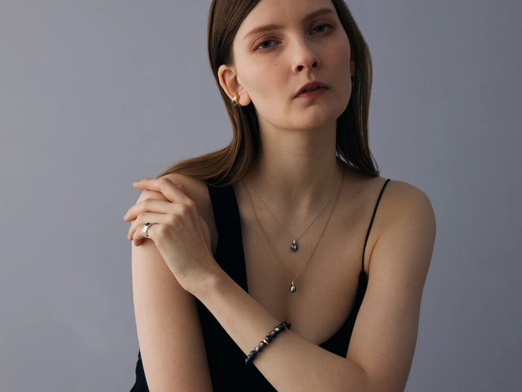 パワーストーン&スピリチュアルジュエリー / Hariqua(ハリックァ)Silver sheen obsidian bracelet /オブシディアン.