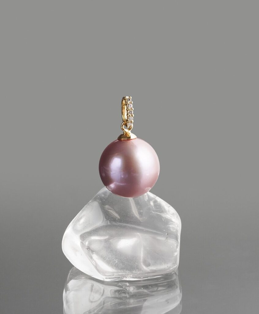 パワーストーン&スピリチュアルジュエリー / Hariqua(ハリックァ)Pink pearl 11mm × Diamond charm /ピンク真珠(パール)